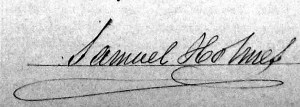 Signature of Samuel HOLMES